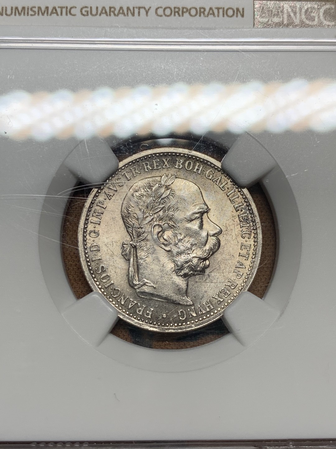 《竞宝斋》第55场-本周日，周一2场连拍（全场不限金额包邮） NGC MS63 奥匈帝国 1893年 1科罗娜银币