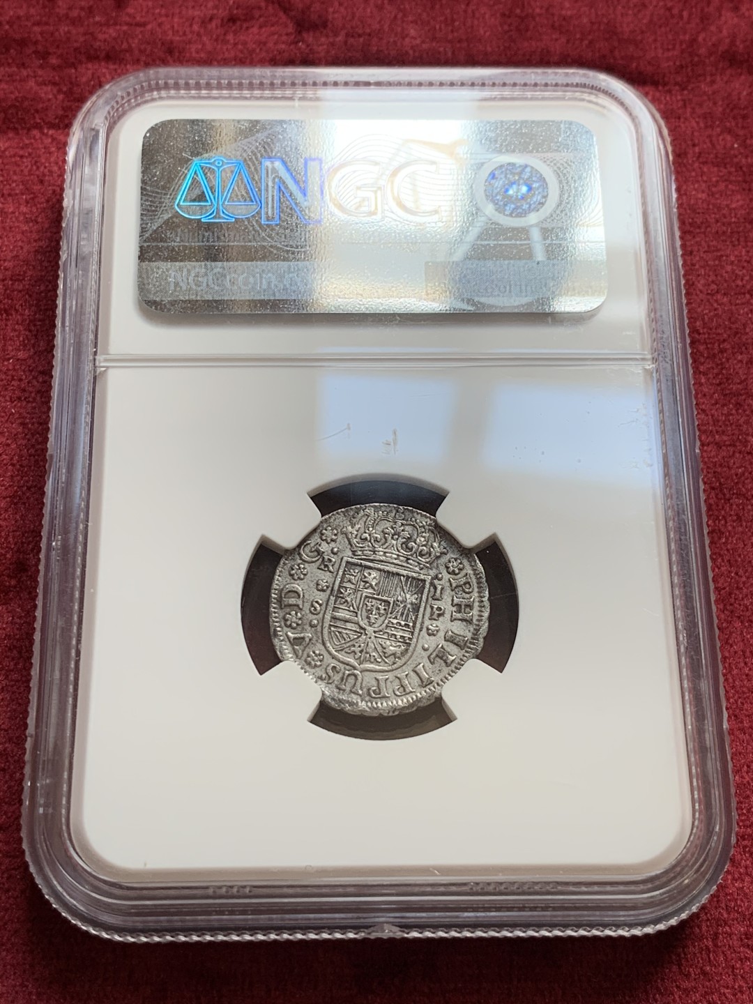 《竞宝斋》第55场-本周日，周一2场连拍（全场不限金额包邮） 西班牙菲利普五世1737塞维利亚厂1R银币