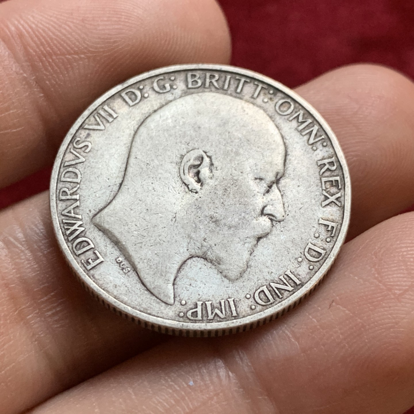 《竞宝斋》第55场-本周日，周一2场连拍（全场不限金额包邮） 英国 1908年 爱七 福林（2先令）海神 银币 不多见的年份