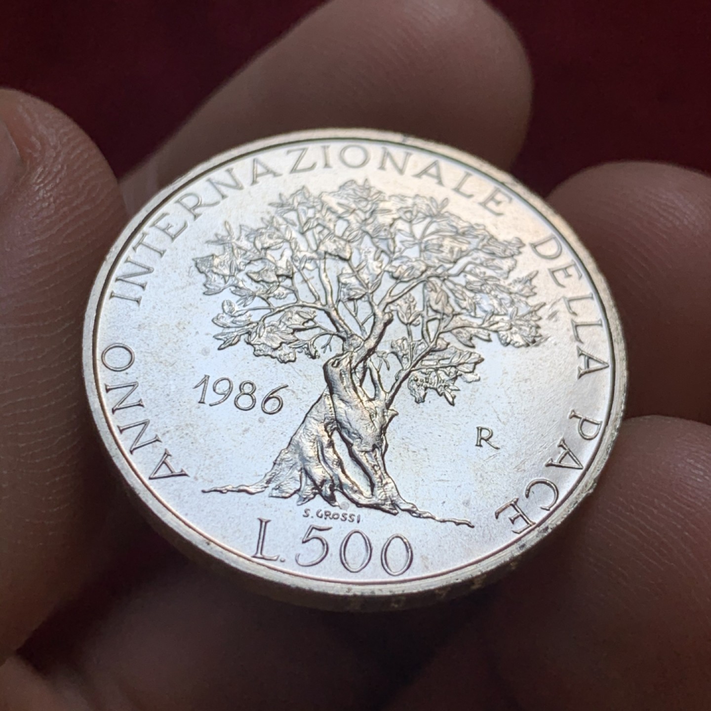 《竞宝斋》第55场-本周日，周一2场连拍（全场不限金额包邮） 意大利1986年 好品相500里拉银币