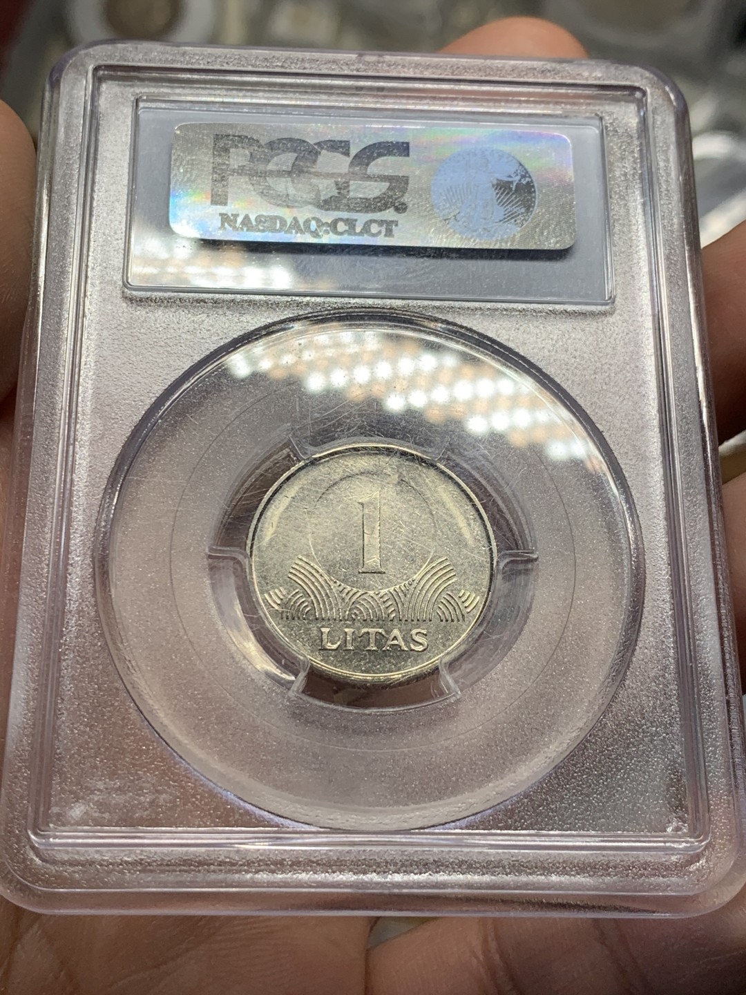 《竞宝斋》第55场-本周日，周一2场连拍（全场不限金额包邮） PCGS-MS 64立陶宛1999年1立特