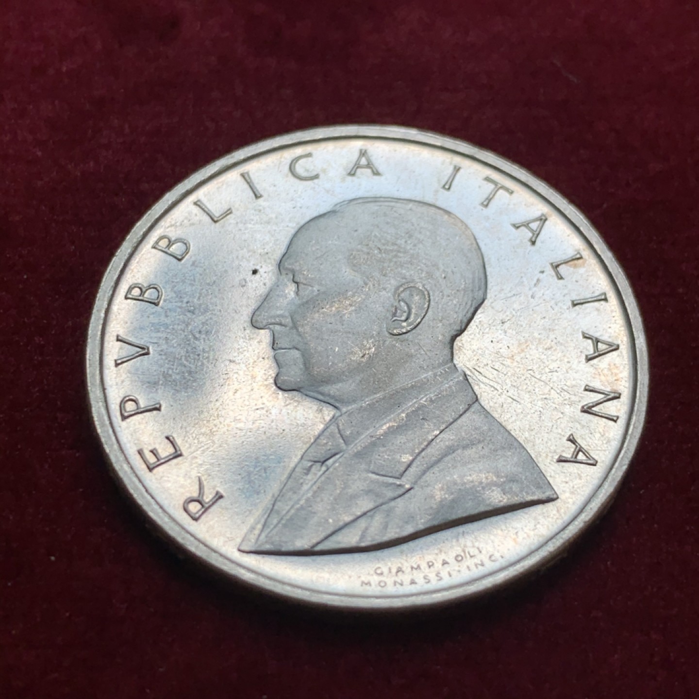 《竞宝斋》第55场-本周日，周一2场连拍（全场不限金额包邮） 意大利1974年马可尼诞辰100周年500里拉纪念银币