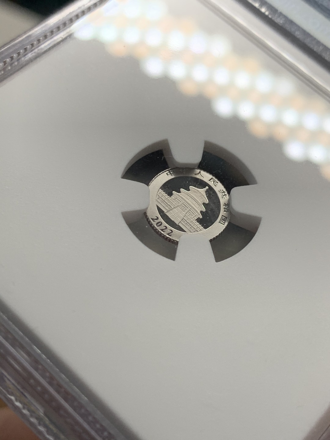 《竞宝斋》第55场-本周日，周一2场连拍（全场不限金额包邮） NGC-MS70 中国 2022年 熊猫40周年 1克铂金币 带证书 证书尾号跟评级串号一样都是33