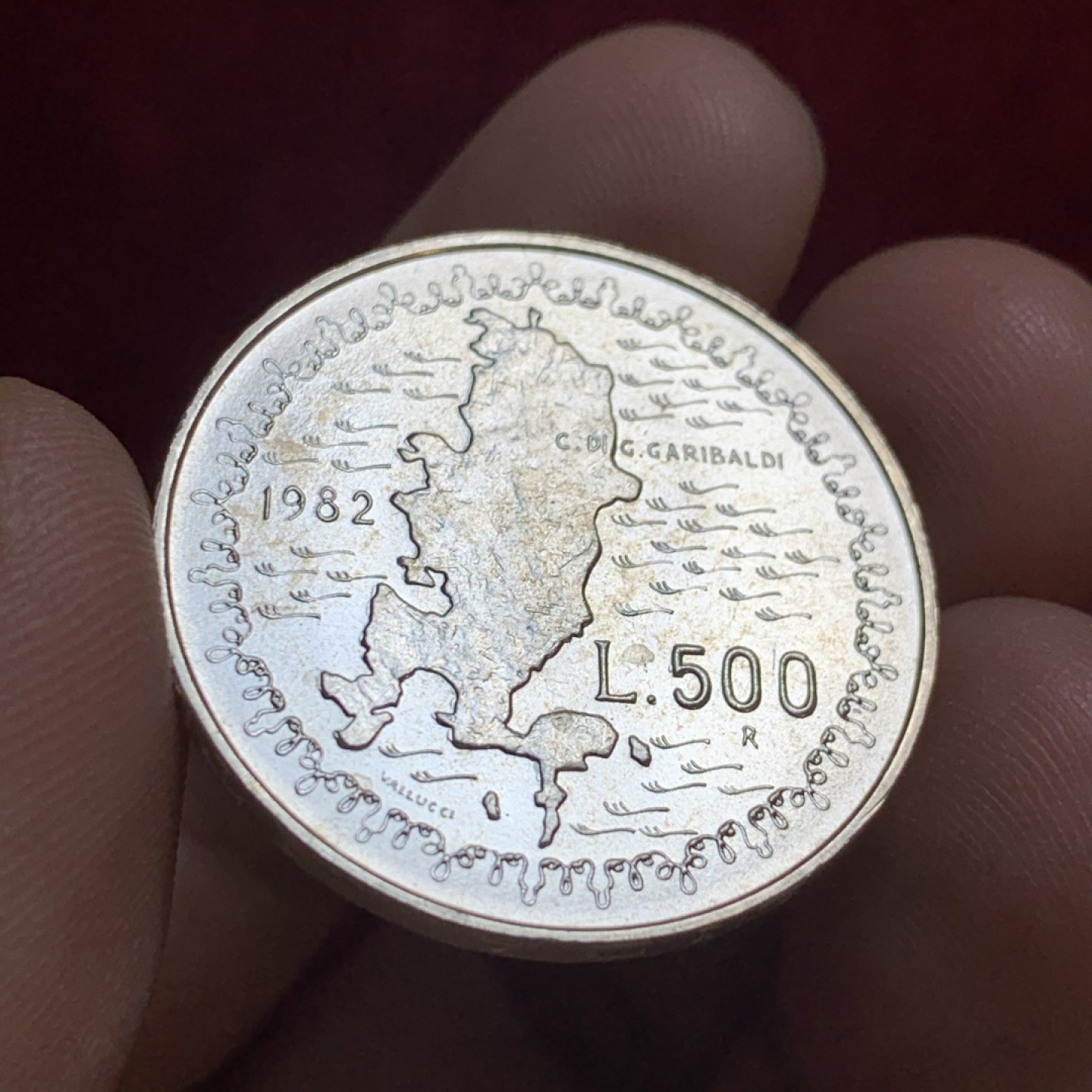 《竞宝斋》第55场-本周日，周一2场连拍（全场不限金额包邮） 意大利1982年地图 好品相500里拉银币