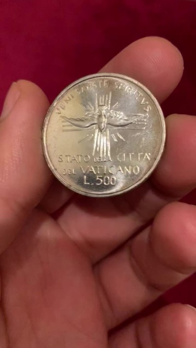 《竞宝斋》第55场-本周日，周一2场连拍（全场不限金额包邮） 梵蒂冈1978年缺位500里拉银币 （2）