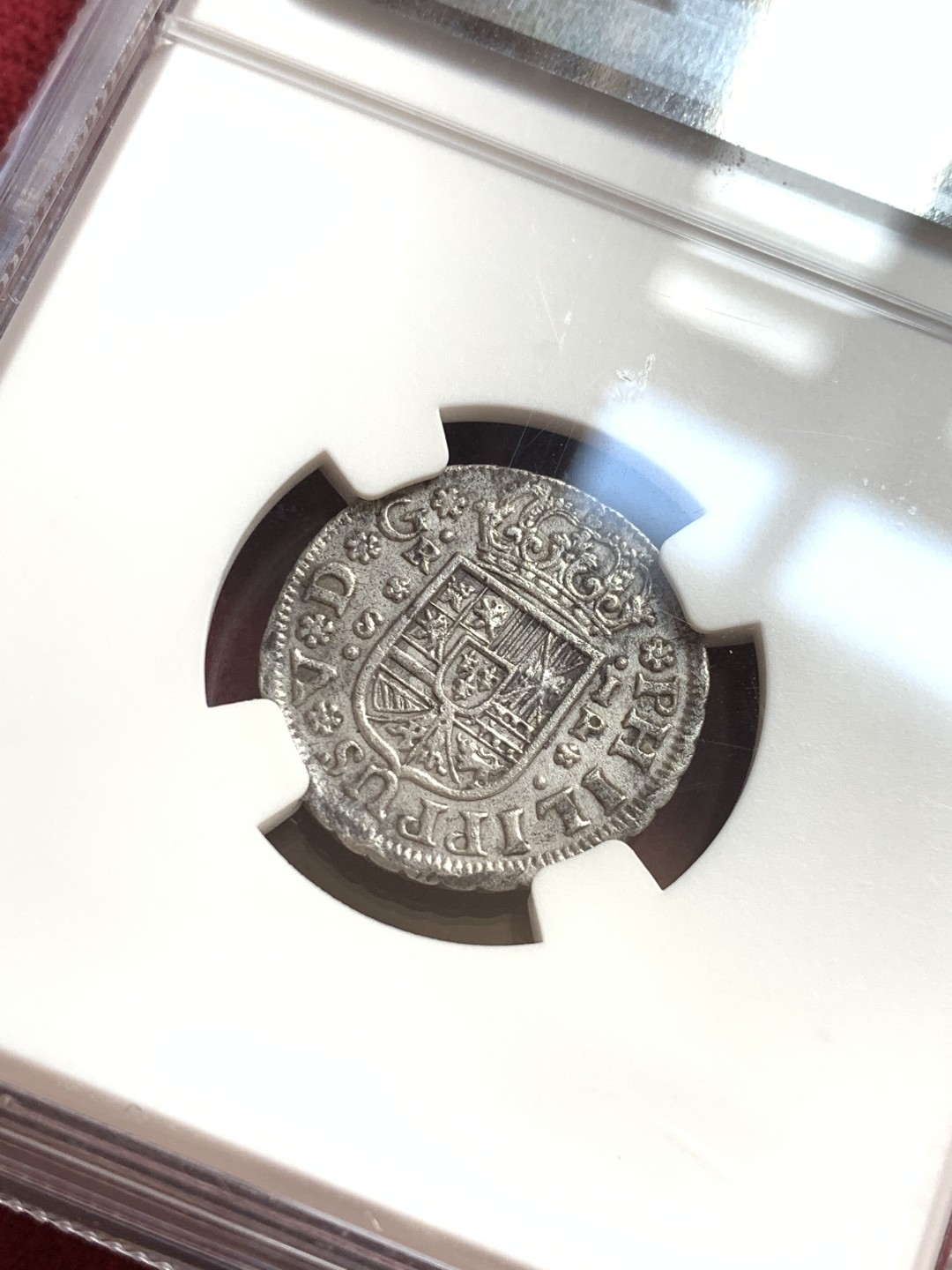 《竞宝斋》第55场-本周日，周一2场连拍（全场不限金额包邮） 西班牙菲利普五世1737塞维利亚厂1R银币