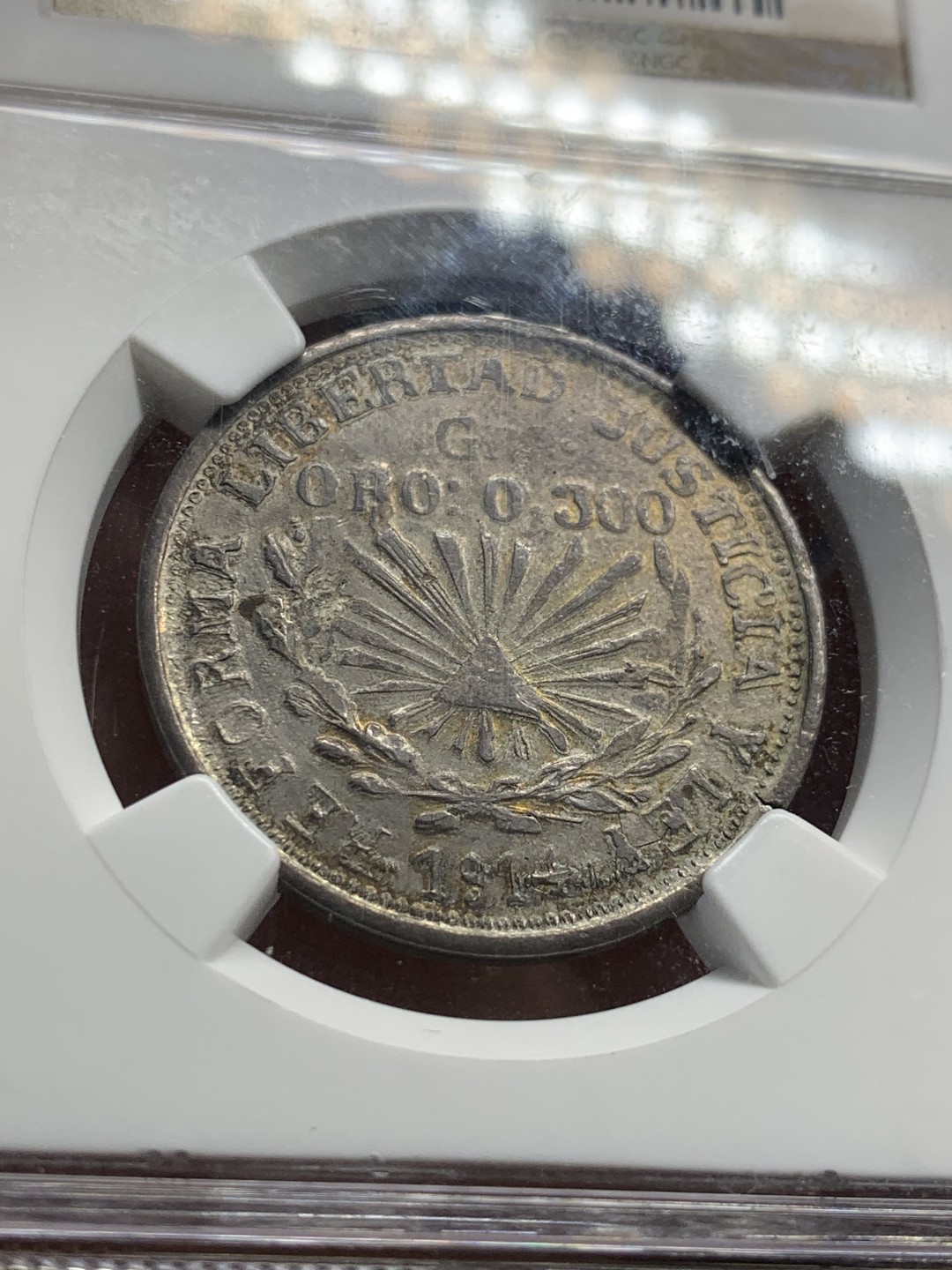 《竞宝斋》第55场-本周日，周一2场连拍（全场不限金额包邮） NGC-AU55 墨西哥 1914年 1比索 内战版含金鹰洋银币 含0.3克黄金 同分2018年就在ha拍出432美元