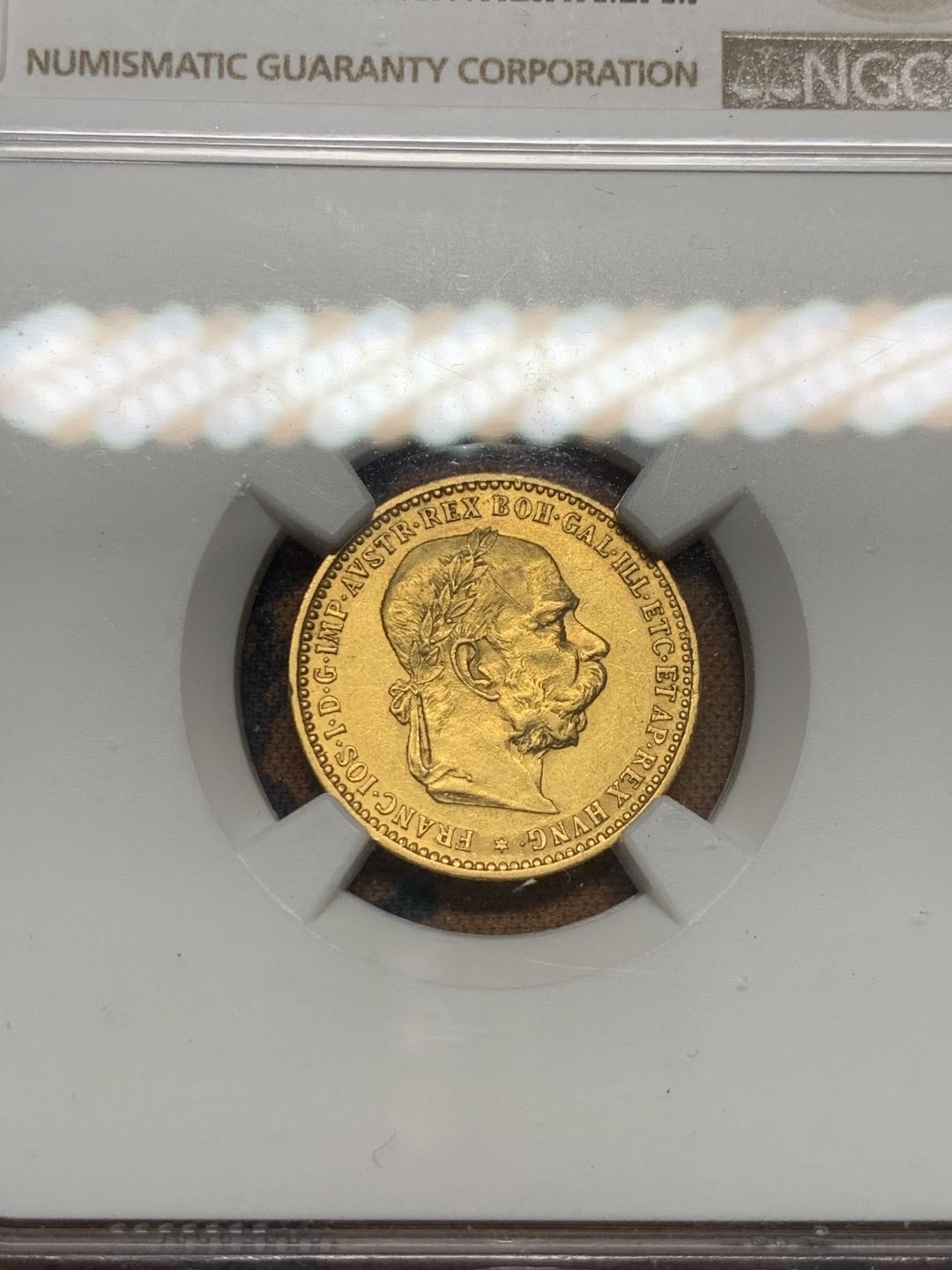 《竞宝斋》第55场-本周日，周一2场连拍（全场不限金额包邮） NGC 评级 奥匈帝国 1896年 10科罗娜金币 难得原铸!货币改革时期