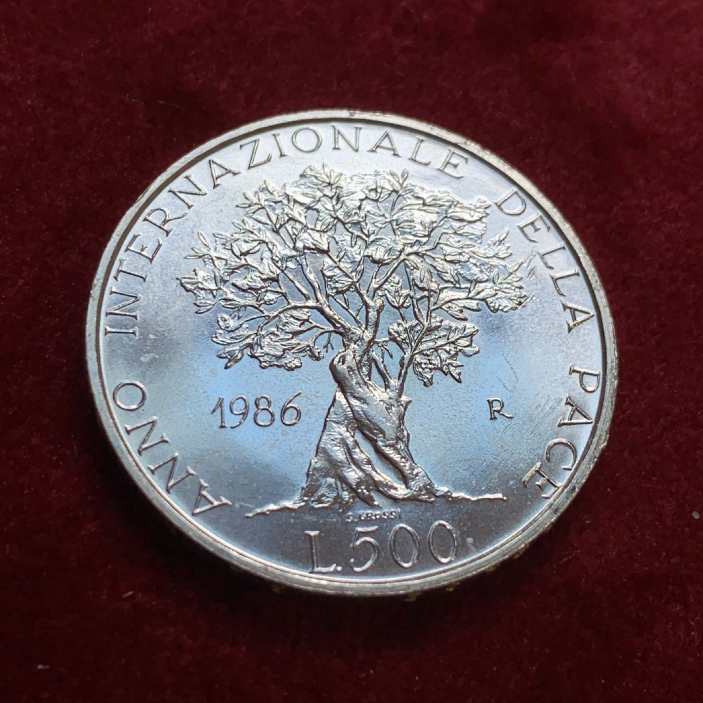 《竞宝斋》第55场-本周日，周一2场连拍（全场不限金额包邮） 意大利1986年 好品相500里拉银币