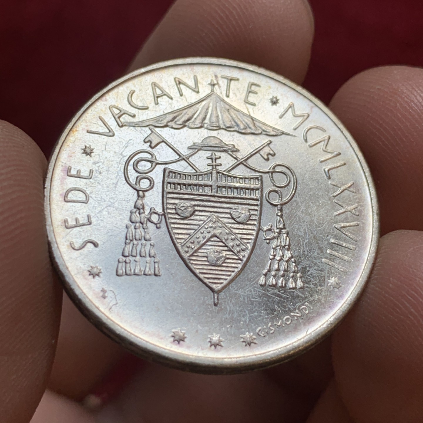 《竞宝斋》第55场-本周日，周一2场连拍（全场不限金额包邮） 梵蒂冈1978年缺位500里拉银币 （1）