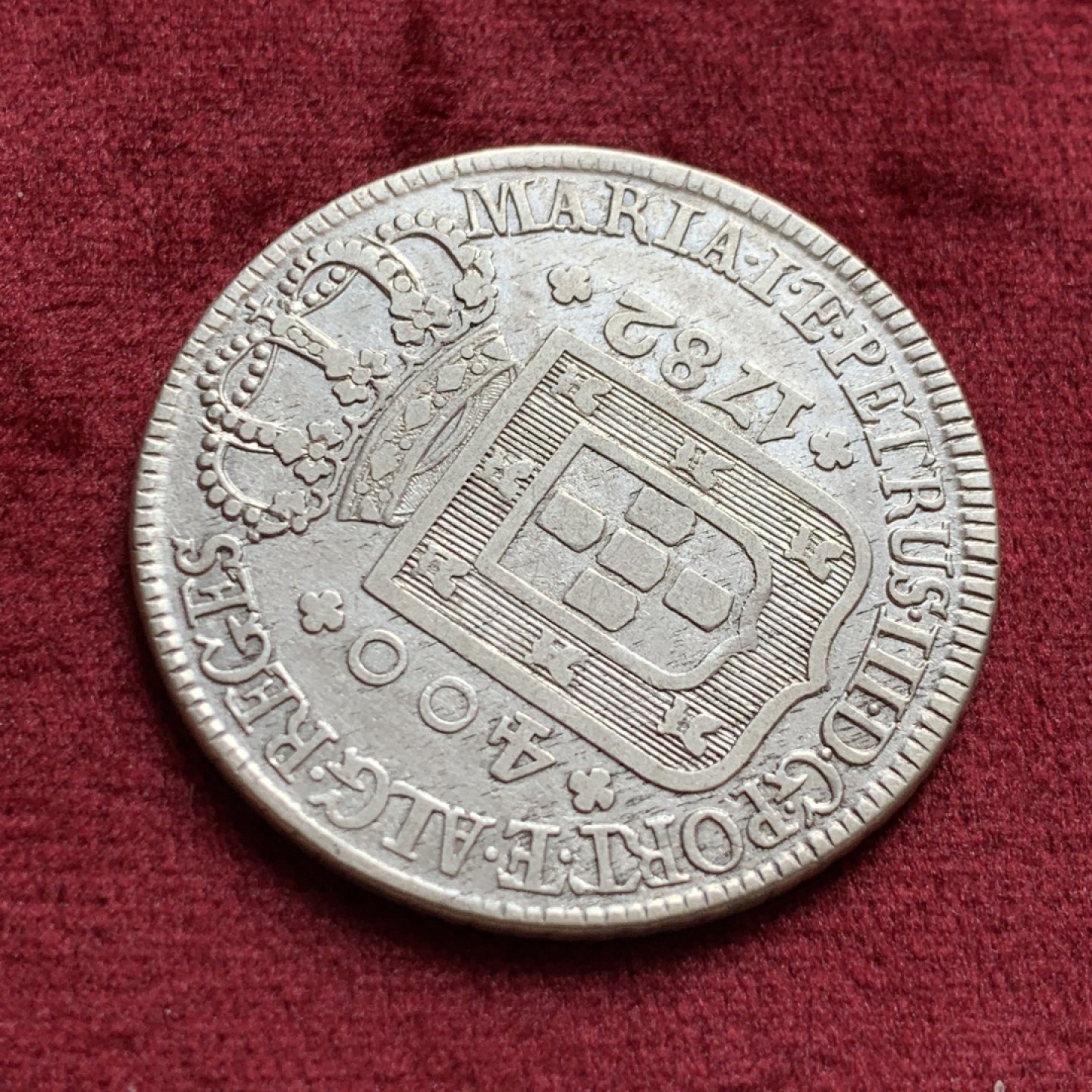 《竞宝斋》第55场-本周日，周一2场连拍（全场不限金额包邮） 葡萄牙1782玛丽亚一世400里斯银币