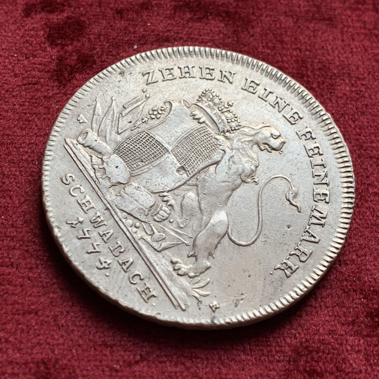 《竞宝斋》第55场-本周日，周一2场连拍（全场不限金额包邮） 德国勃兰登堡1774狮子泰勒银币