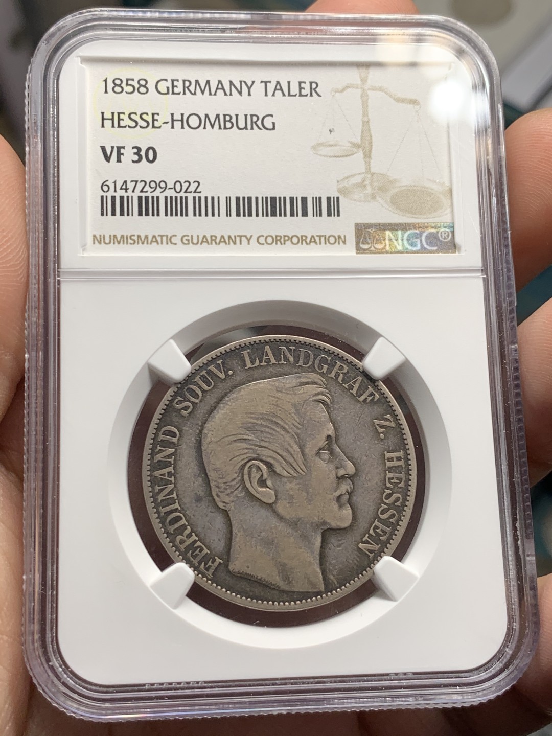 《竞宝斋》第55场-本周日，周一2场连拍（全场不限金额包邮） 德国黑森1858泰勒银币