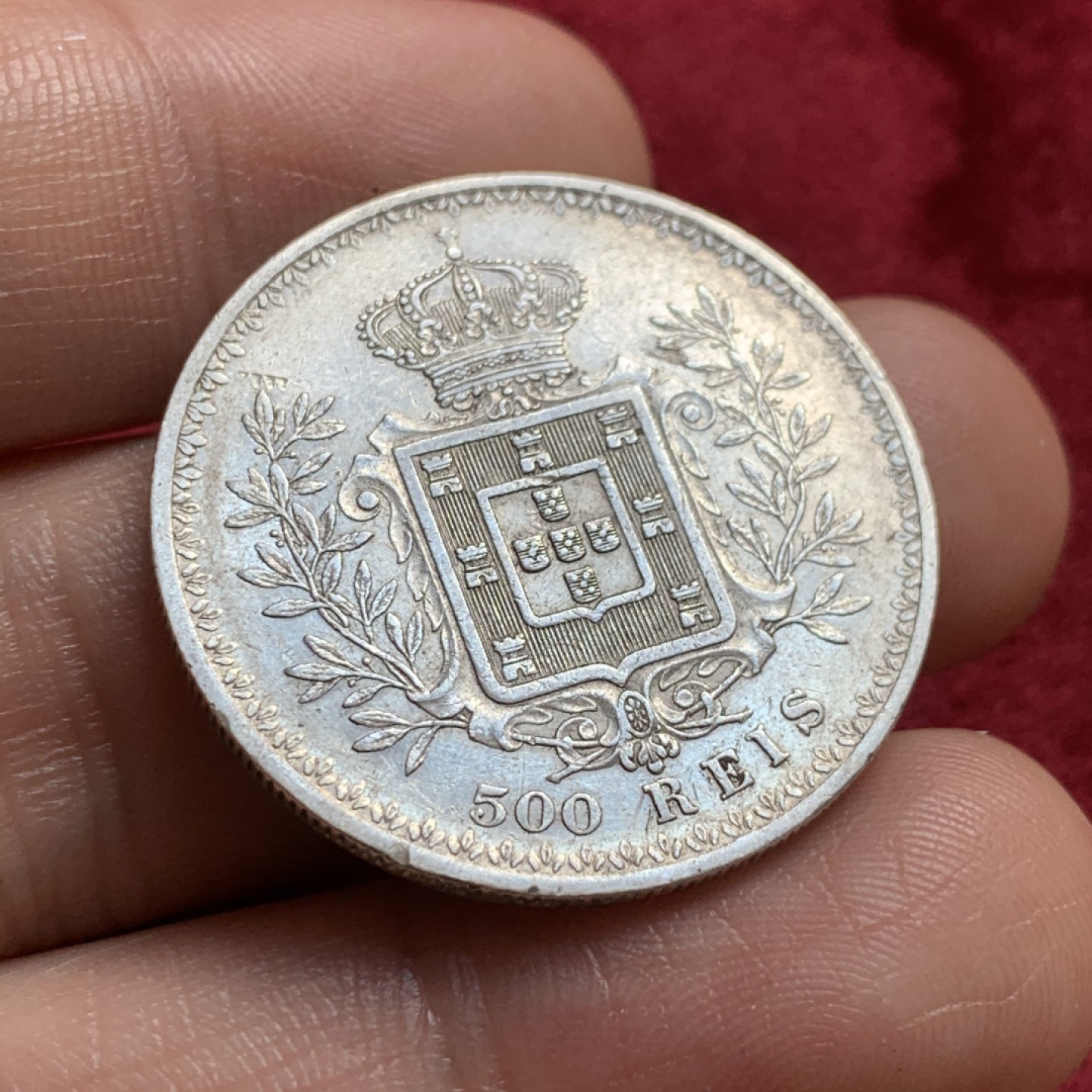 《竞宝斋》第55场-本周日，周一2场连拍（全场不限金额包邮） 1908年葡萄牙卡洛斯一世500瑞斯银币