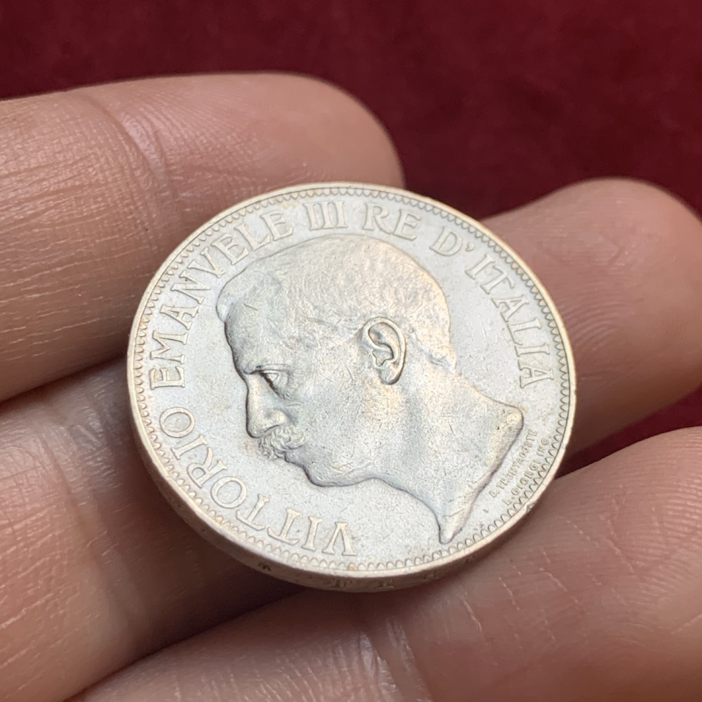 《竞宝斋》第55场-本周日，周一2场连拍（全场不限金额包邮） 少见品种 意大利 1911年 2里拉 托奶 银币