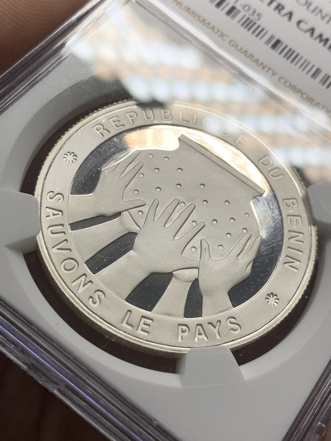 《竞宝斋》第55场-本周日，周一2场连拍（全场不限金额包邮） NGC-PF 68UC 贝宁（1992）年1000法郎国家纪念银币 (第二名）发行量1000枚  精制银币