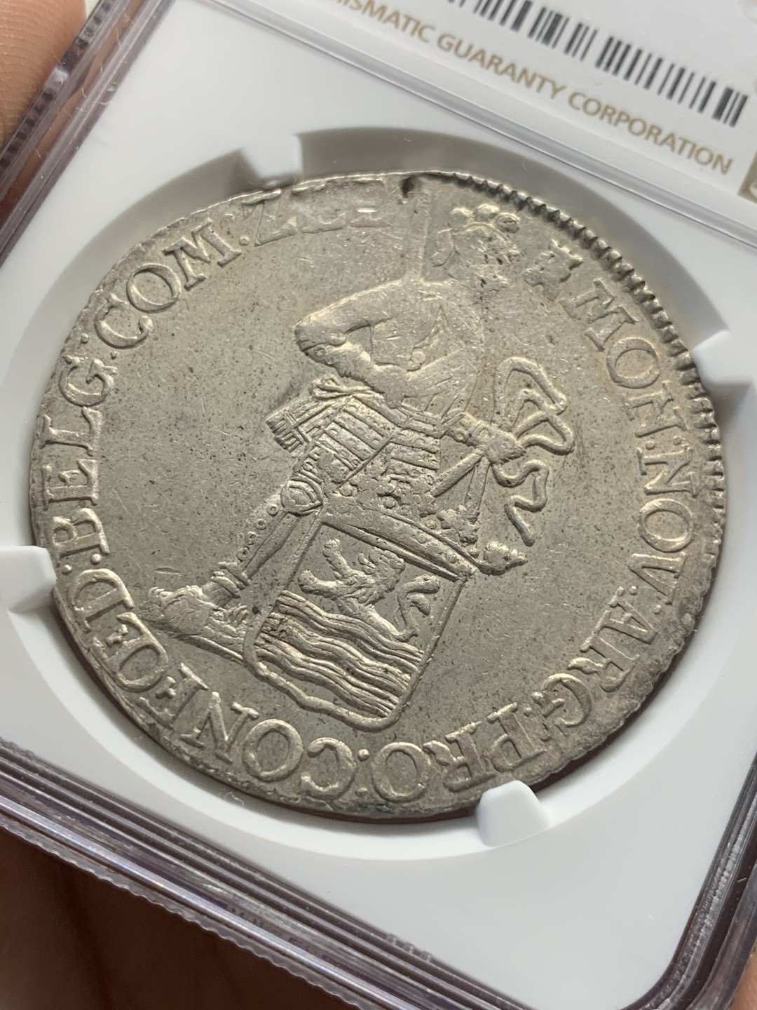 《竞宝斋》第55场-本周日，周一2场连拍（全场不限金额包邮） NGC-MS61 1779年荷兰泽兰省站人武士1杜卡特银币 中期武士，冠军分，淡包浆