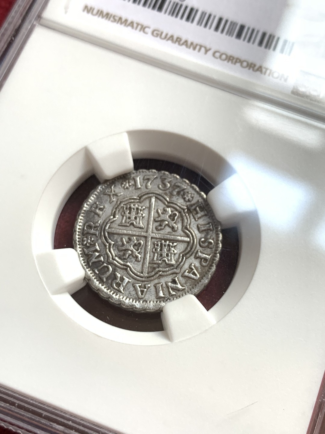 《竞宝斋》第55场-本周日，周一2场连拍（全场不限金额包邮） 西班牙菲利普五世1737塞维利亚厂1R银币