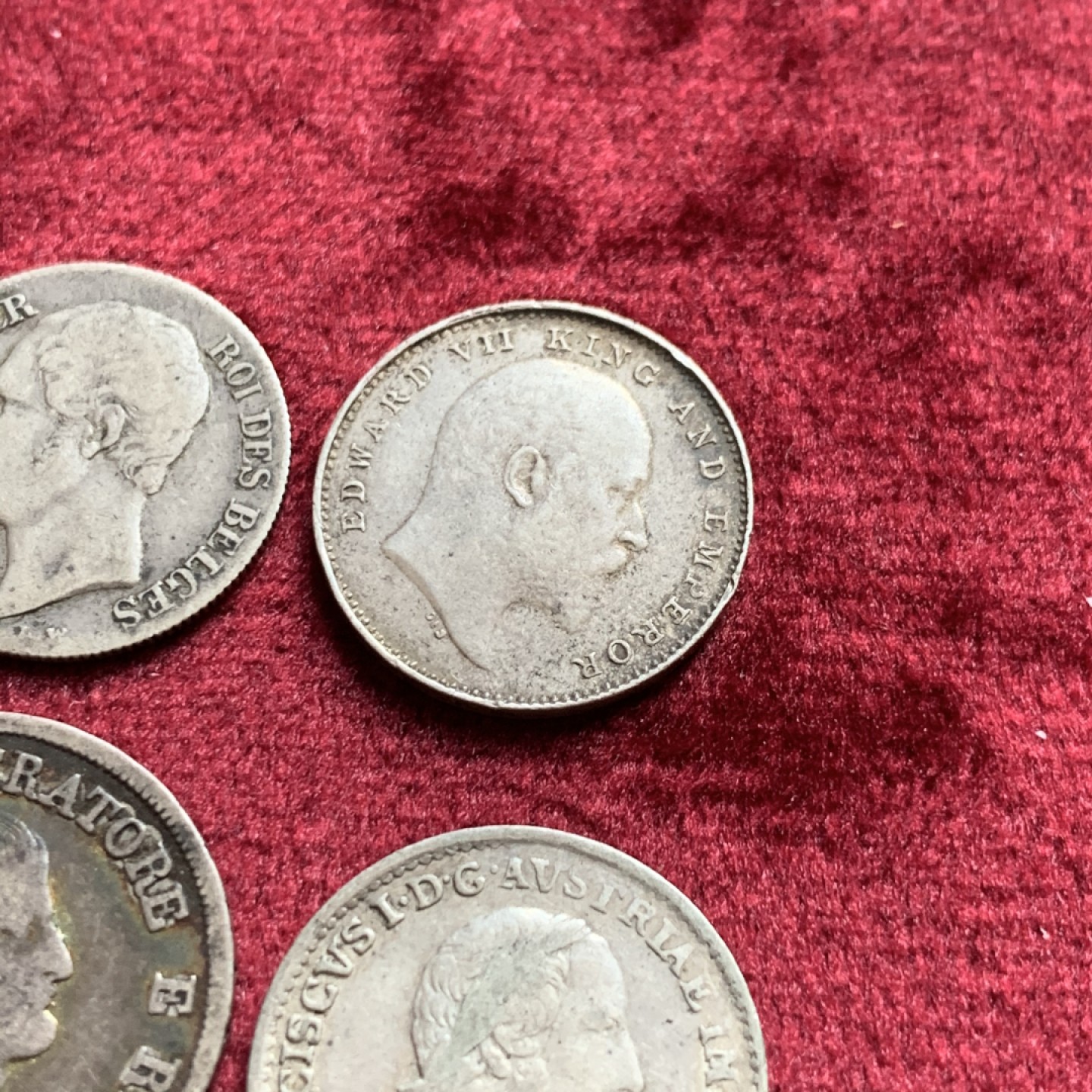 《竞宝斋》第55场-本周日，周一2场连拍（全场不限金额包邮） 比利时，意大利伦巴第，法占意大利，英属印度银辅币4枚