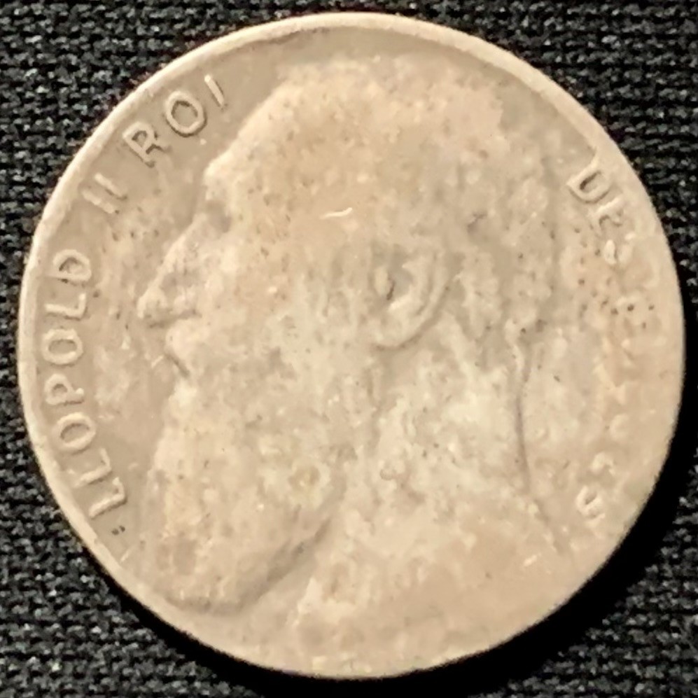 紫瑗钱币——第216期拍卖 比利时 1901年 利奥波德二世 50分 2.5克 0.835银