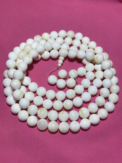 深海奶白飘黄贝化玉108手串一条 - 深海奶白飘黄贝化玉108手串一条