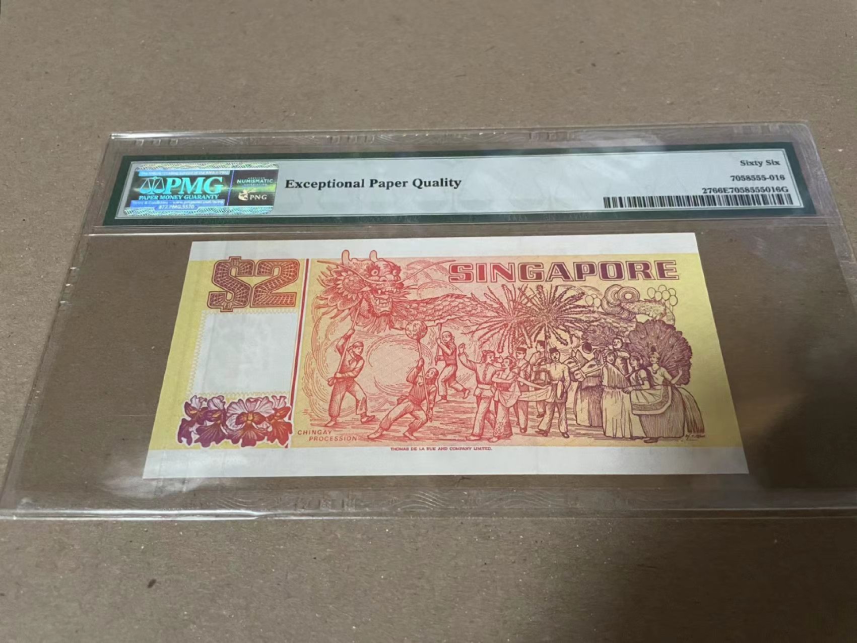 【Blue Auction】✨世界纸币精拍第182期——狮城巨轮（共78拍） 新加坡 船版 1991年2元 PMG66EPQ 
