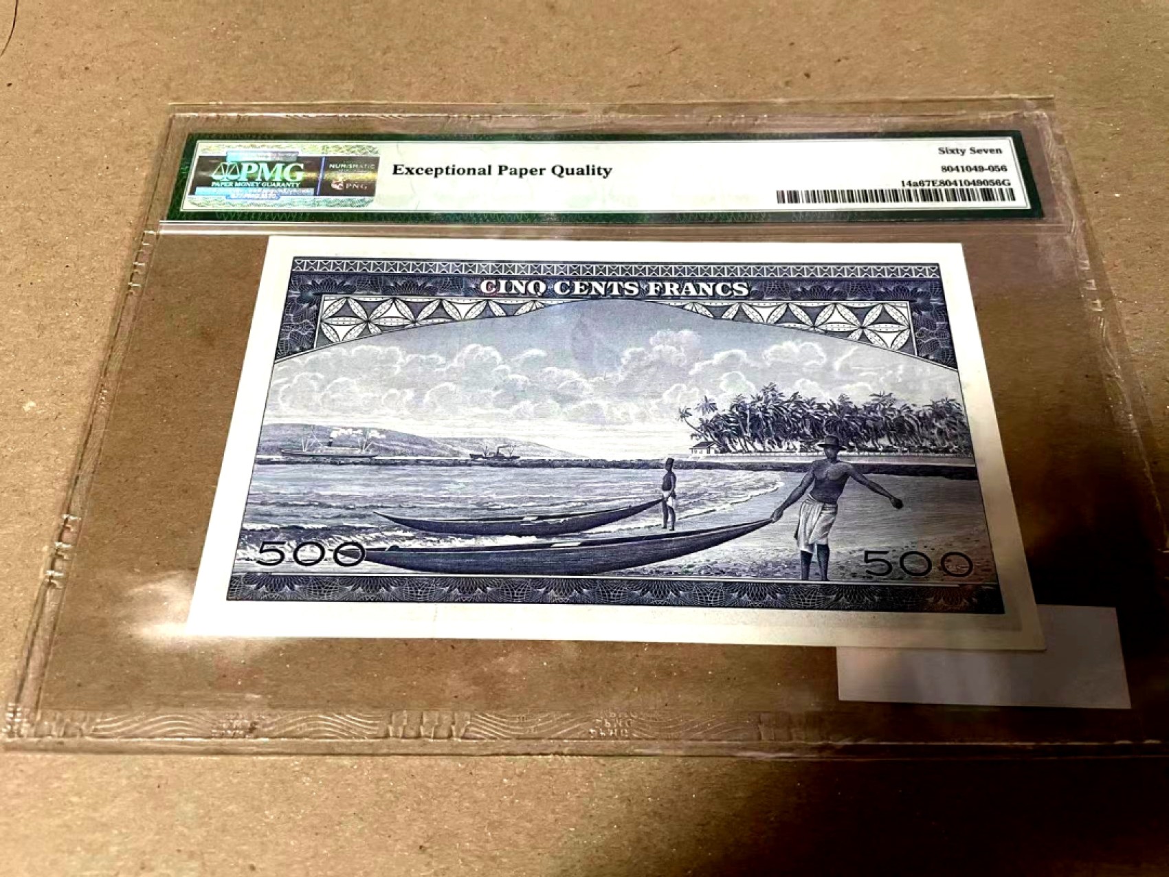 【Blue Auction】✨世界纸币精拍第182期——狮城巨轮（共78拍） 【唯一冠军分】几内亚 1960年500法郎 PMG67EPQ 背面风景唯美