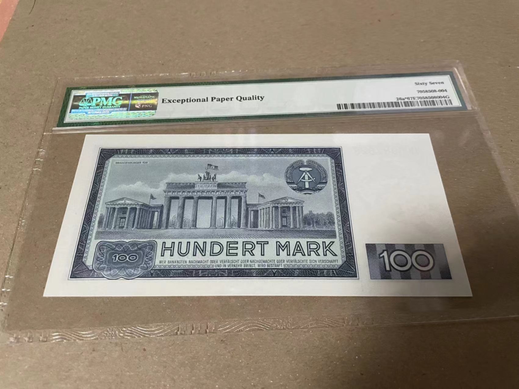 【Blue Auction】✨世界纸币精拍第182期——狮城巨轮（共78拍） 【补号高分】德国 1964年100马克 PMG67EPQ 马克思