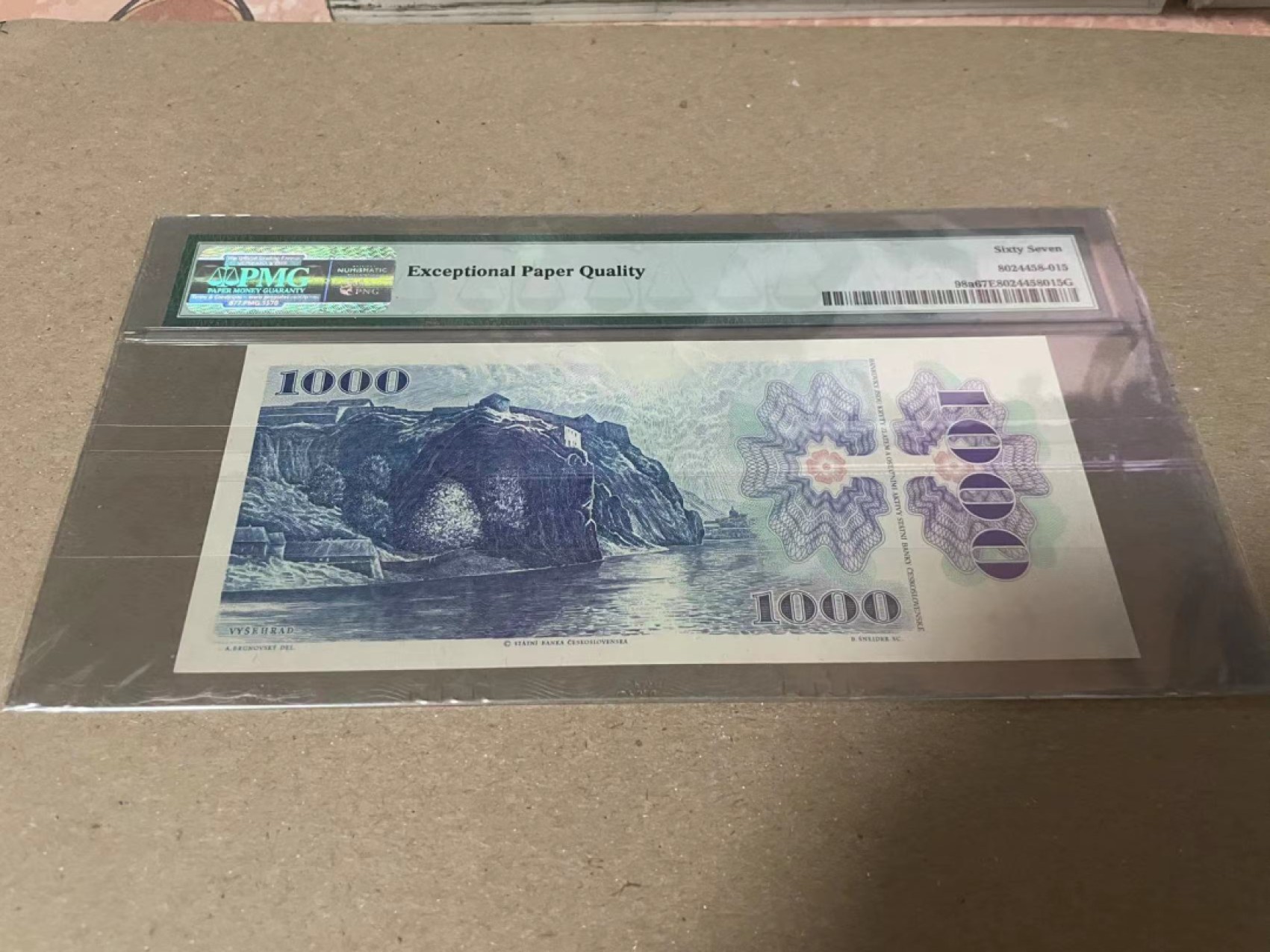 【Blue Auction】✨世界纸币精拍第182期——狮城巨轮（共78拍） 捷克斯洛伐克 1985年1000克朗 PMG67EPQ 