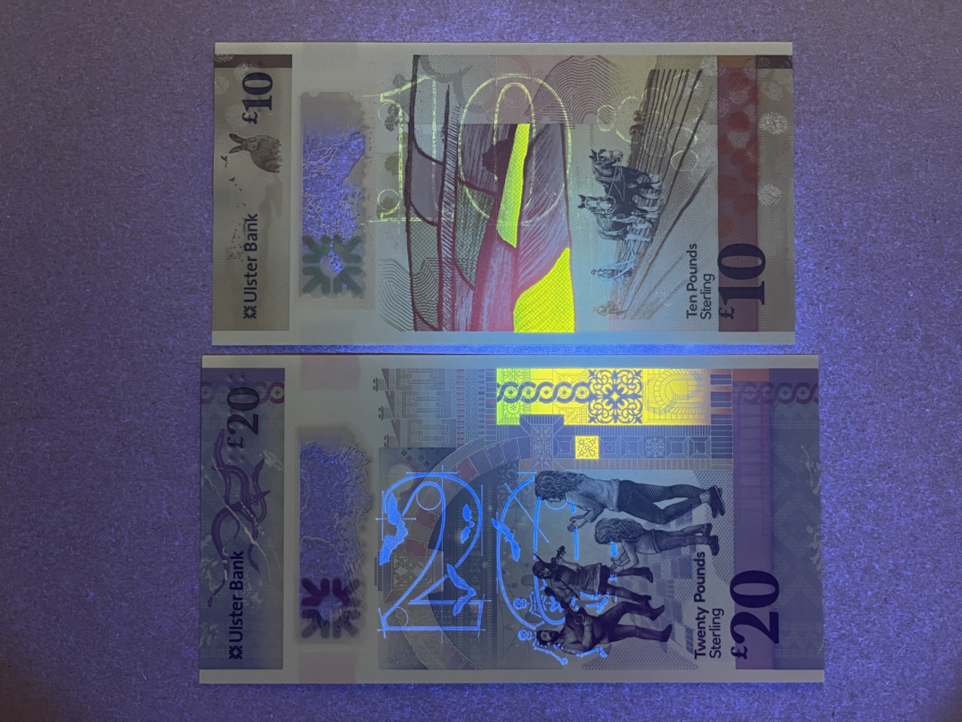 《张总收藏》58期——外币精品 北爱尔兰10、20镑2张 UNC 阿尔斯特银行塑料钞