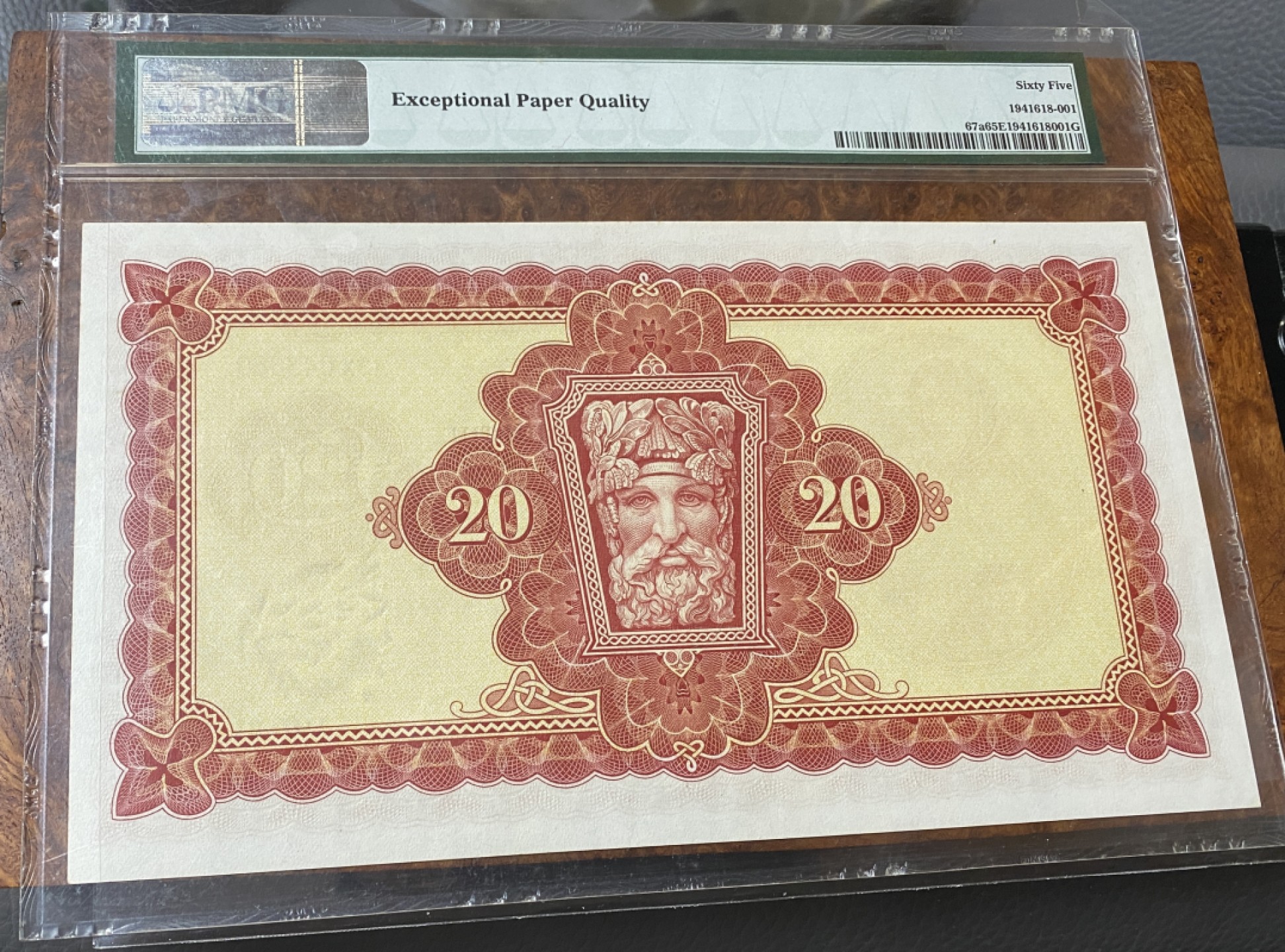 Chase Auction 第10期 - - 中外钱币、民国钞联拍！ 1961年爱尔兰A序列20镑，PMG65分，a版冠军分！拉弗雷夫人！