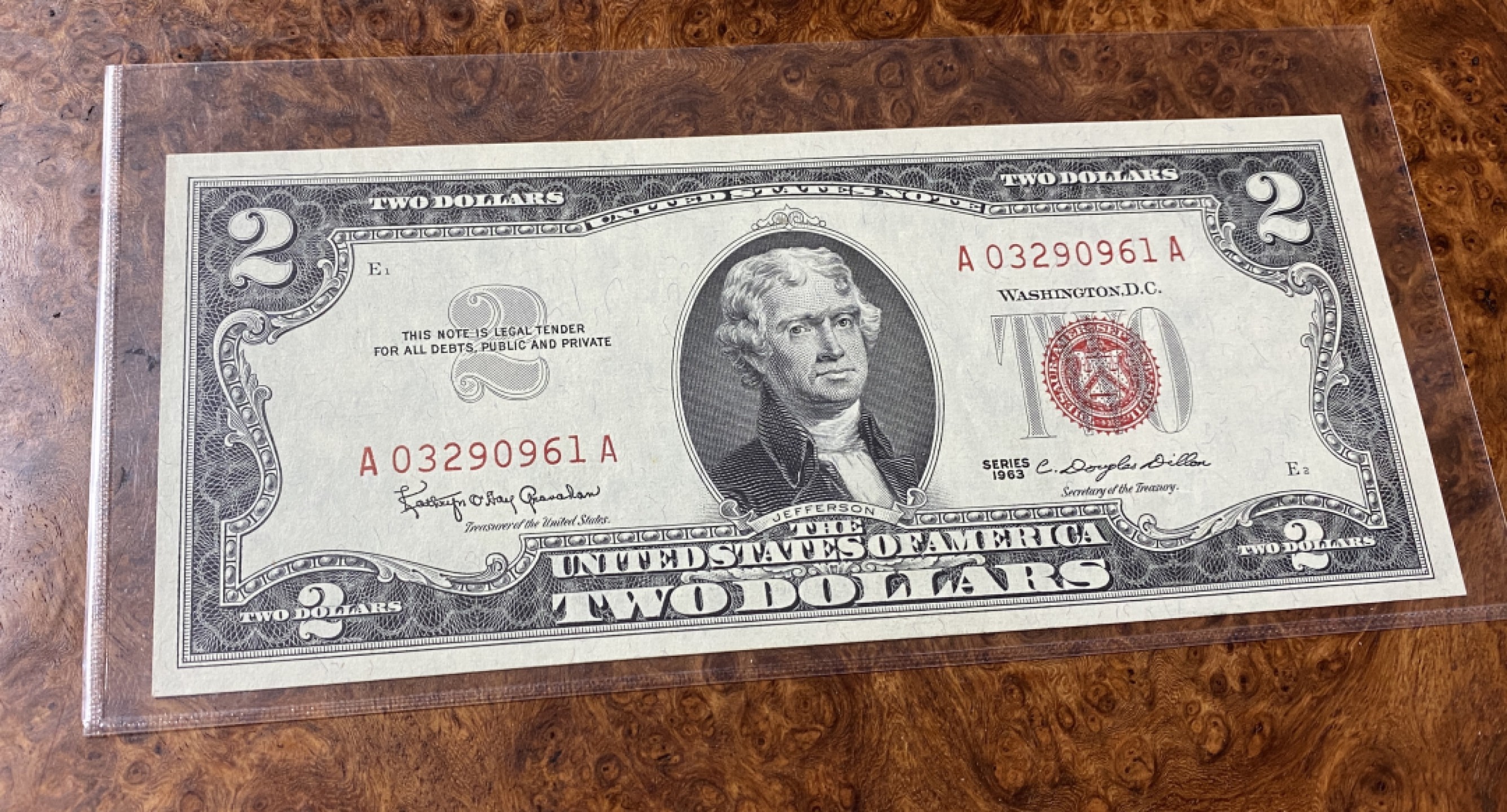 Chase Auction 第10期 - - 中外钱币、民国钞联拍！ 1963年美国2美元，unc，品相如图！有压痕！