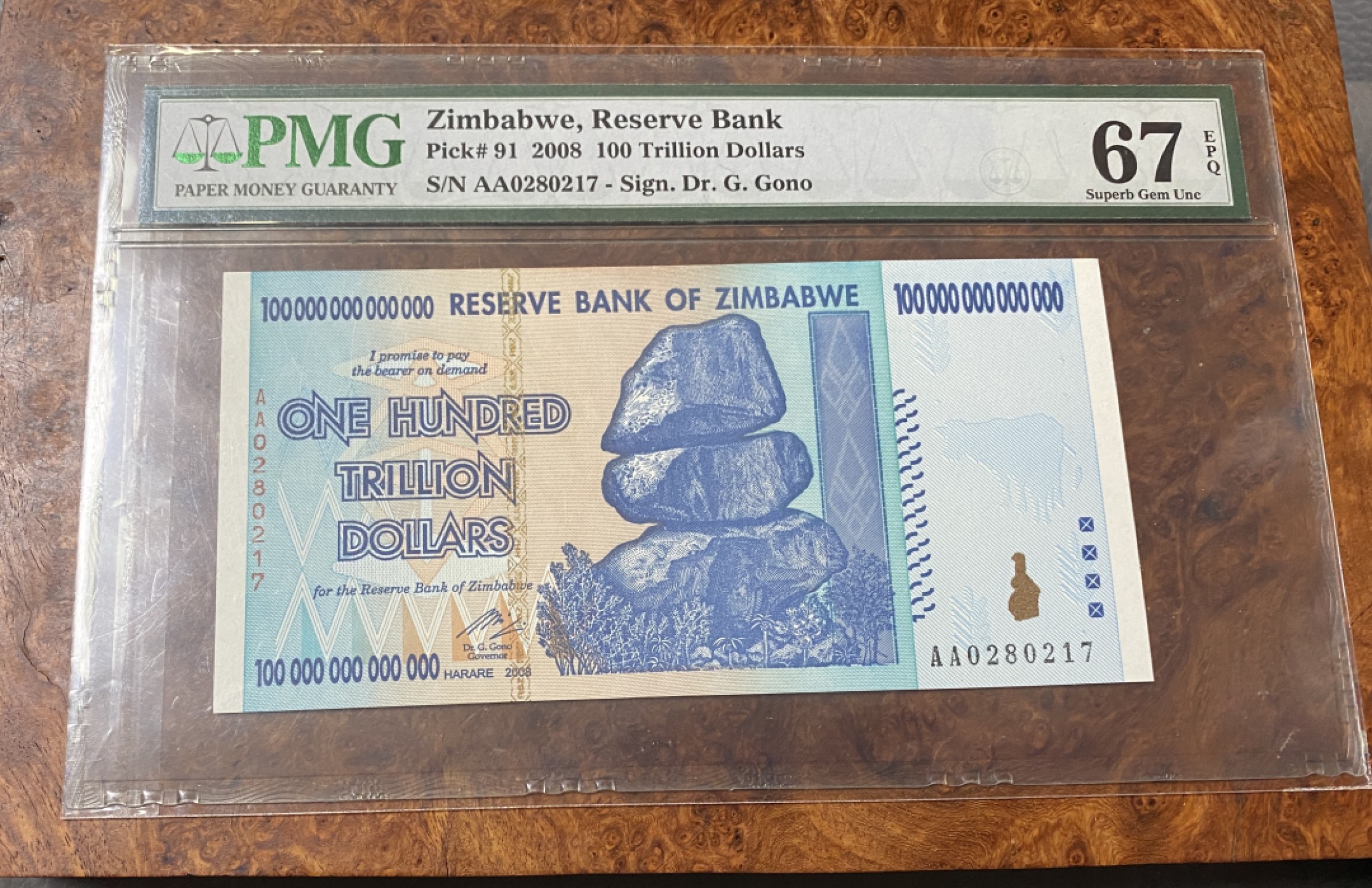 Chase Auction 第10期 - - 中外钱币、民国钞联拍！ 2008年津巴布韦100万亿，PMG67分，世界最大面额纸币！