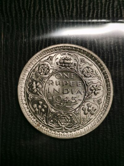 皇冠收藏 5月第1场（预运行） - 英属印度 乔治六世 1945年L版 1卢比银币 BU品 带炫光 