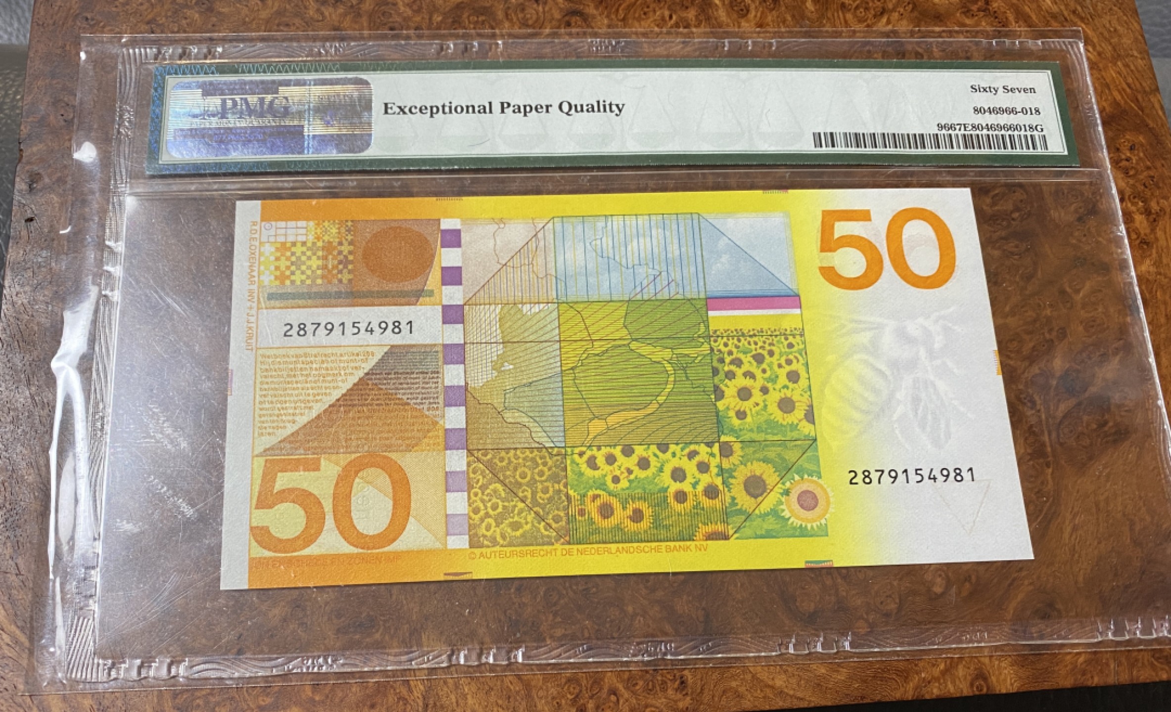 Chase Auction 第10期 - - 中外钱币、民国钞联拍！ 1982年荷兰50盾，PMG67分！荷兰三剑客之一向日葵！