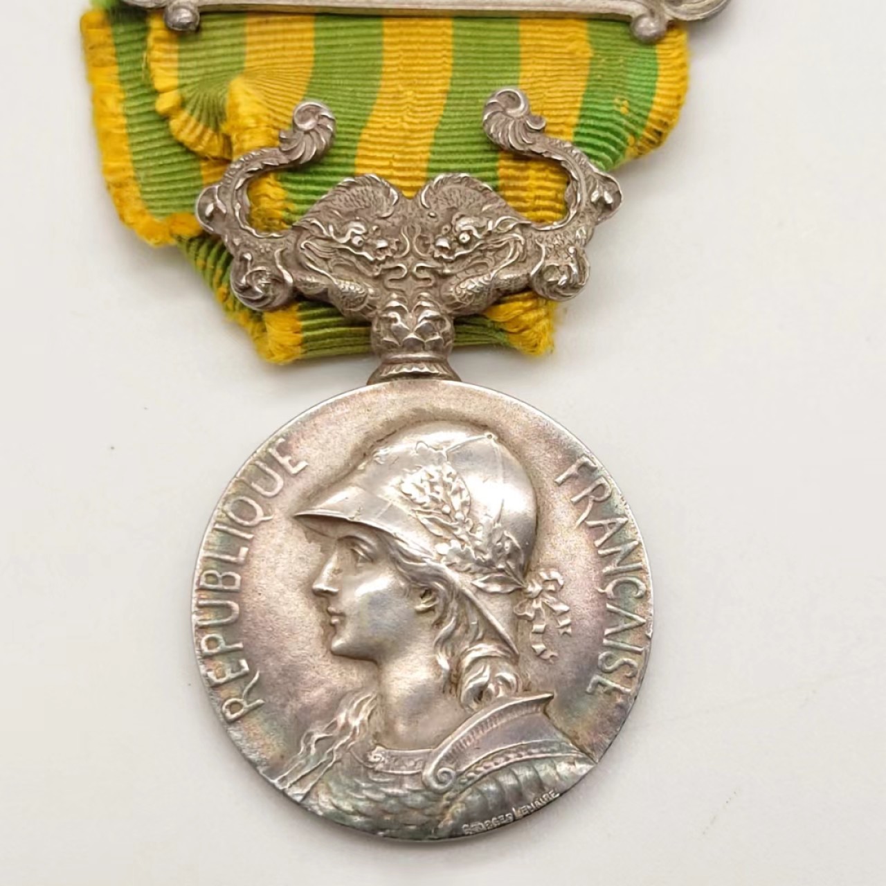 勋章奖章交易所5月14日群拍 法国1900庚子侵华奖章（银质早期）