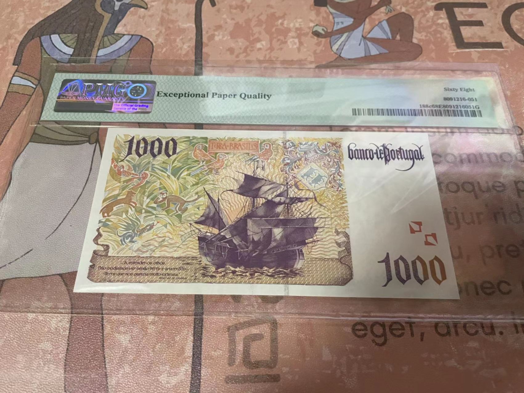 【Blue Auction】✨世界纸币精拍第182期——狮城巨轮（共78拍） 葡萄牙 1998年1000埃斯库多 PMG68EPQ 超高分