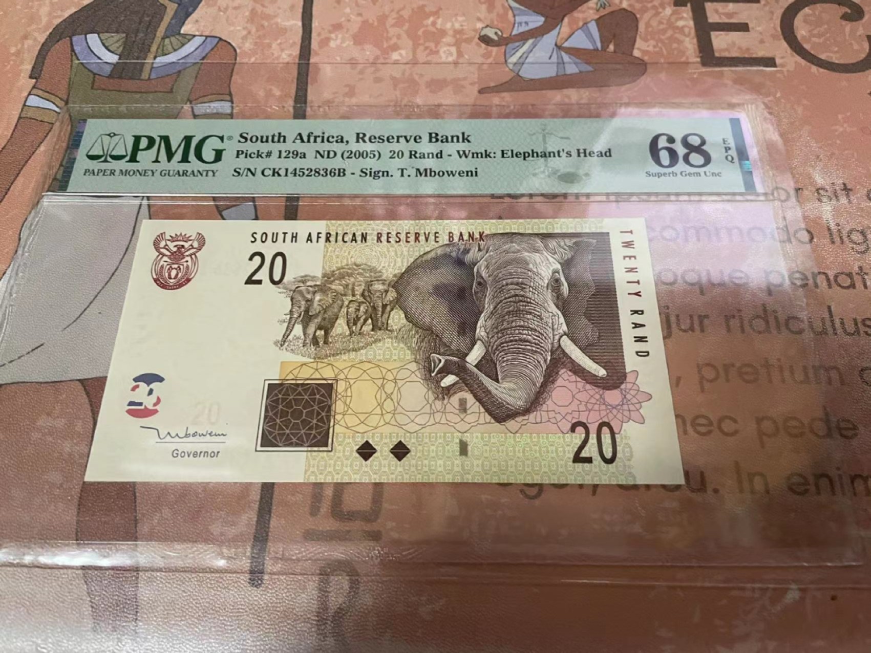 【Blue Auction】✨世界纸币精拍第182期——狮城巨轮（共78拍） 南非 2005年20兰特 PMG68EPQ 超高分