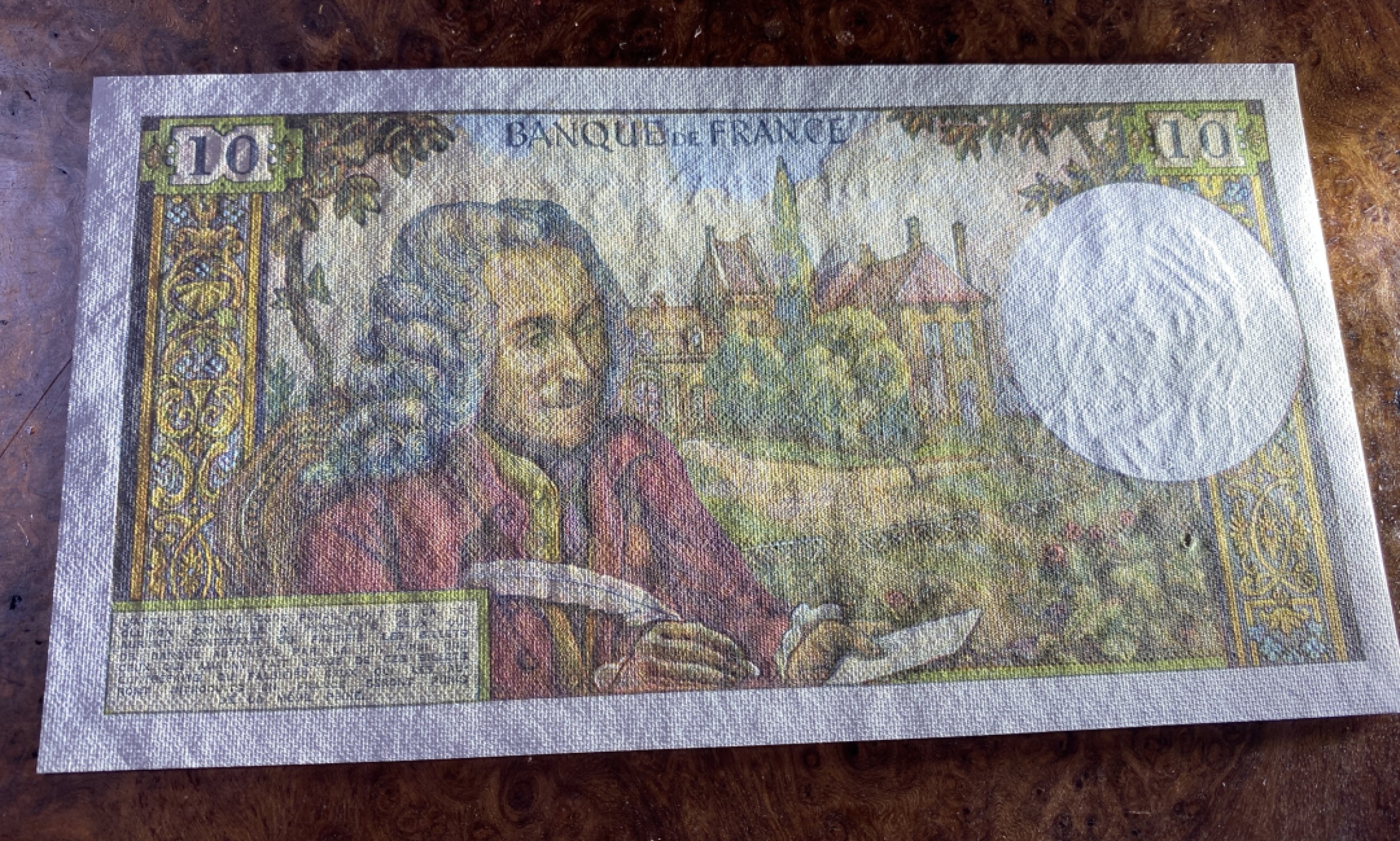 Chase Auction 第10期 - - 中外钱币、民国钞联拍！ 法国倒三版10法郎，伏尔泰，unc，品相如图！有针孔！
