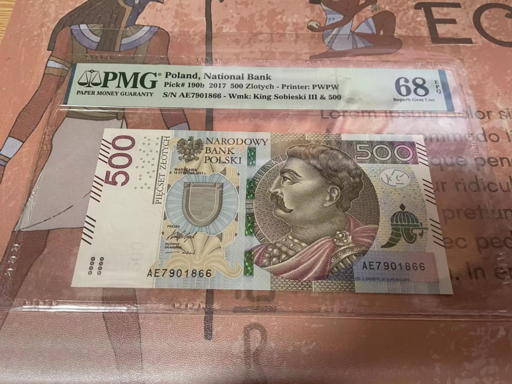 【Blue Auction】✨世界纸币精拍第182期——狮城巨轮（共78拍） 波兰 2017年500扎罗提 最高值 PMG68EPQ 超高分