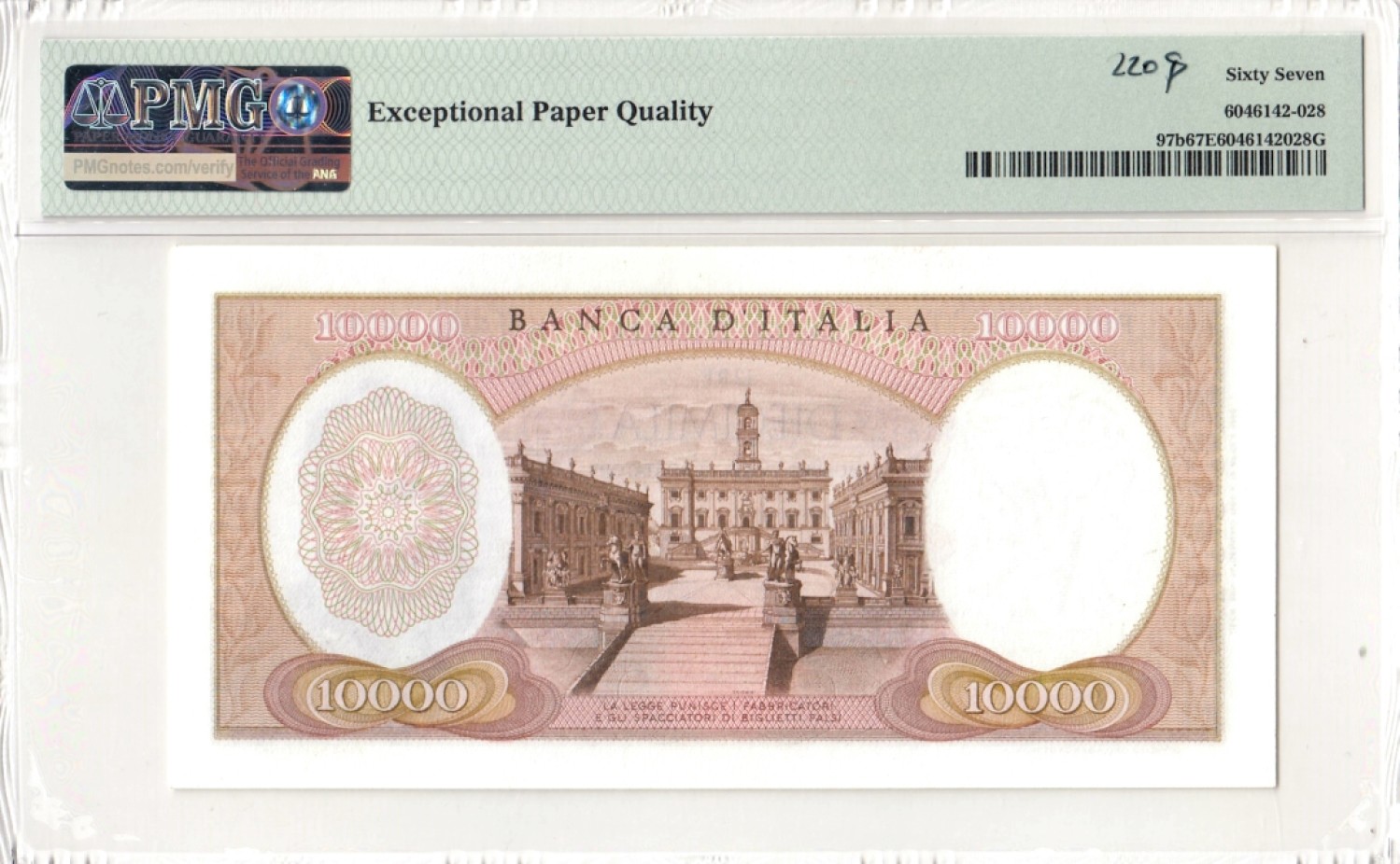 【Blue Auction】✨世界纸币精拍第183期——飞龙在天（共80拍） 【冠军分 仅3张】意大利 1964年10000里拉 早期b版 PMG67EPQ 米开朗基罗 