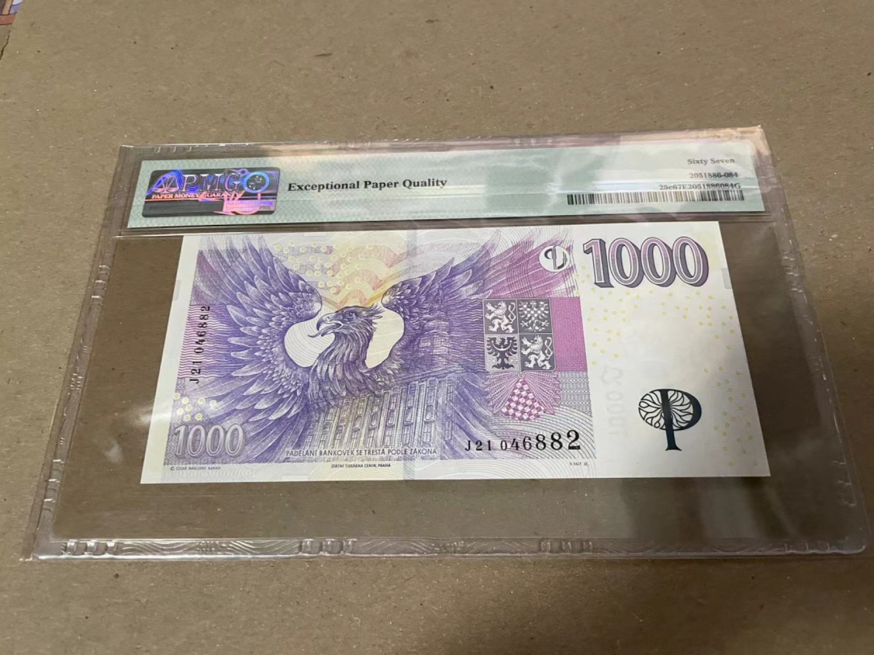 【Blue Auction】✨世界纸币精拍第183期——飞龙在天（共80拍） 捷克 2008年1000克朗 PMG67EPQ 