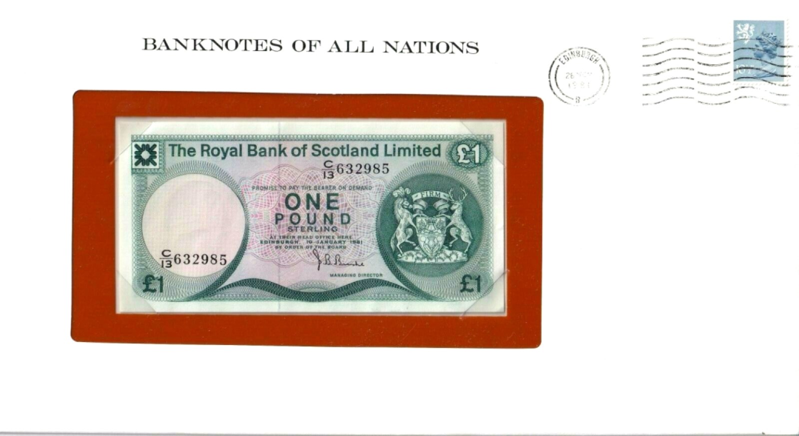 【Blue Auction】✨世界纸币精拍第183期——飞龙在天（共80拍） 【一组2张】法国 1980年20法郎&苏格兰 1981年1镑 邮币封一组  