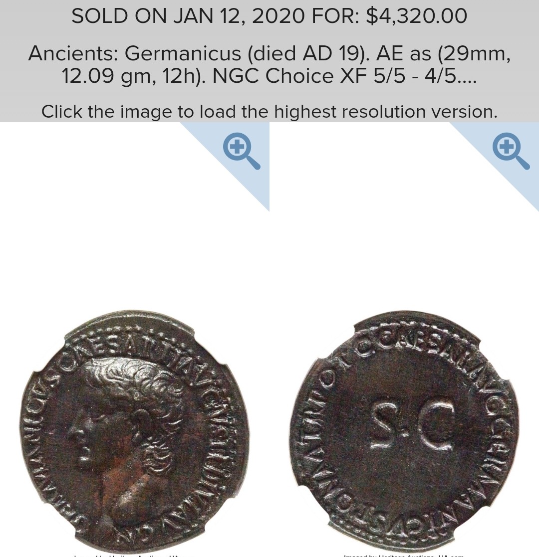 【古罗马币】日尔曼尼库斯铜币卡里古拉发行的追思铜币  【古罗马币】日尔曼尼库斯铜币卡里古拉发行的追思铜币 