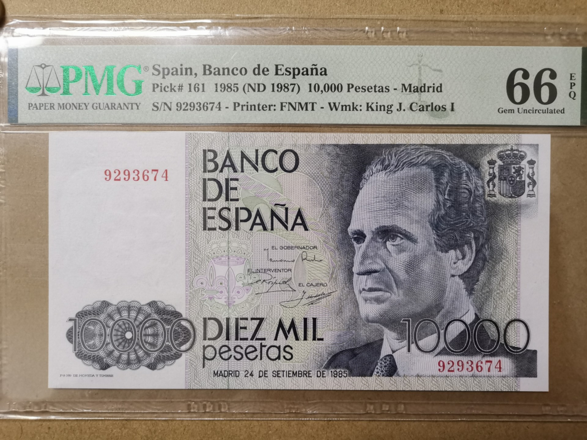 【Blue Auction】✨世界纸币精拍第183期——飞龙在天（共80拍） 西班牙 1985年10000比塞塔 PMG66EPQ 