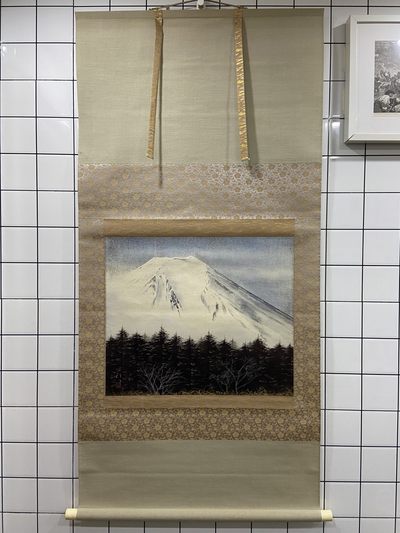 日本古画卷轴-富士山 - 日本古画卷轴-富士山