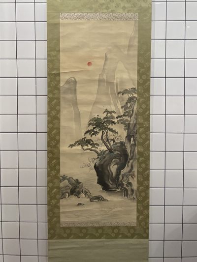 日本古画卷轴-松鹤