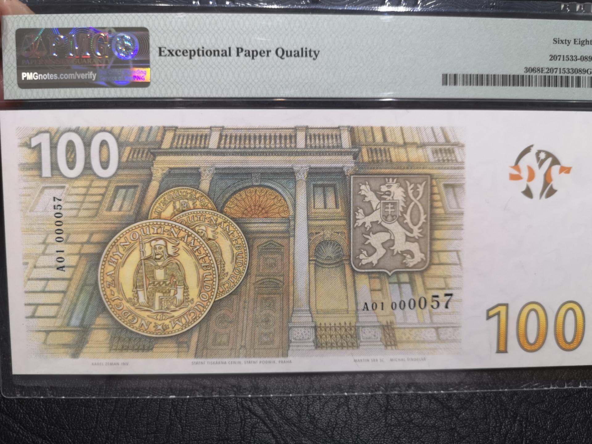 《外钞收藏家》第一百七十八期拍卖 2019年捷克100 PMG68超高分 无47 超小号57号 纪念钞