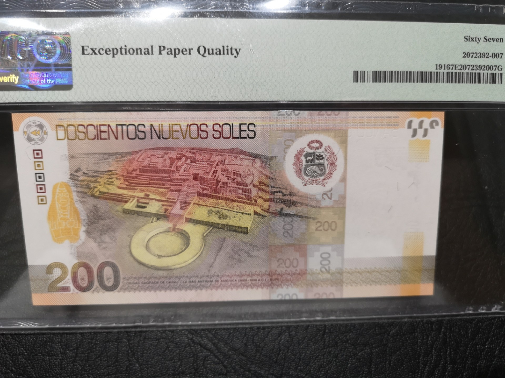《外钞收藏家》第一百七十八期拍卖 2012年秘鲁200 PMG67 无47