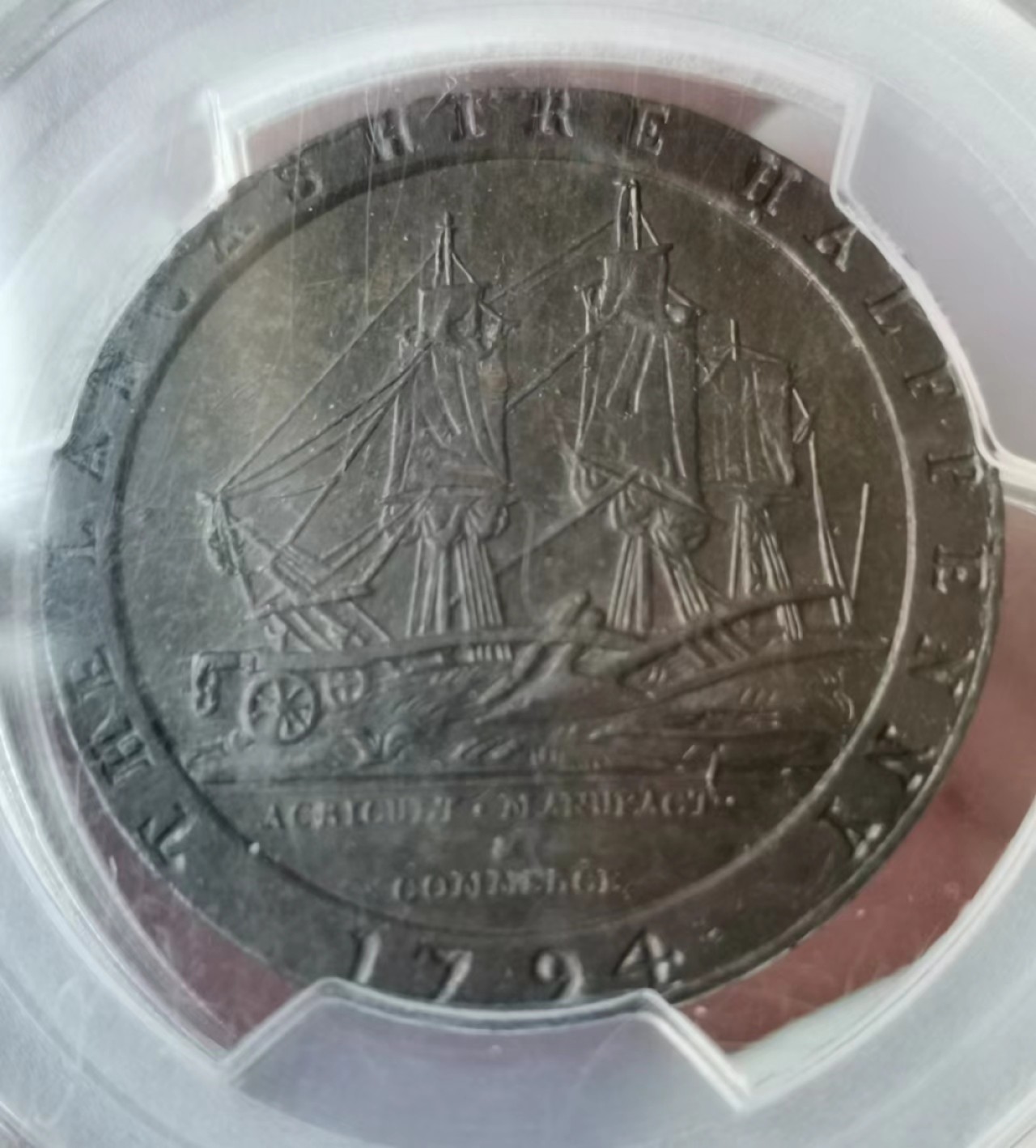 瓶子🏺第39期拍卖会 大车轮的前身1794年埃克莱斯顿的椰子半便士代币